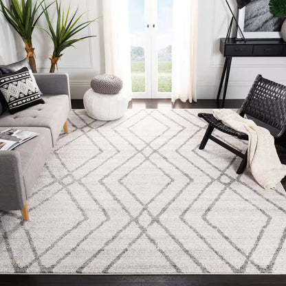 Adirondack Ivory/Gray 8 Ft. X 10 Ft. Chevron Diamond Area Rug
