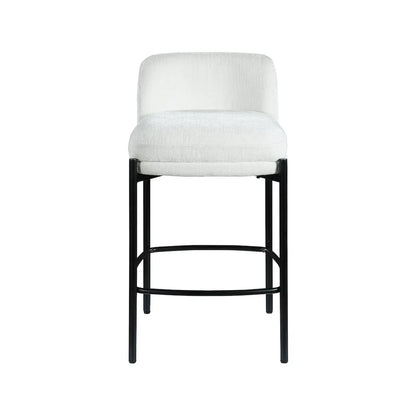 Cream Chenille Fabric Stool (Set of 2)