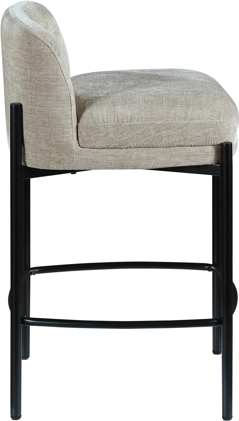 Brixen Upholstered Counter Stool with Metal Frame