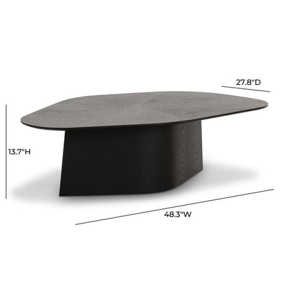 Contemporary Accent Black Ash Geometric Coffee Table