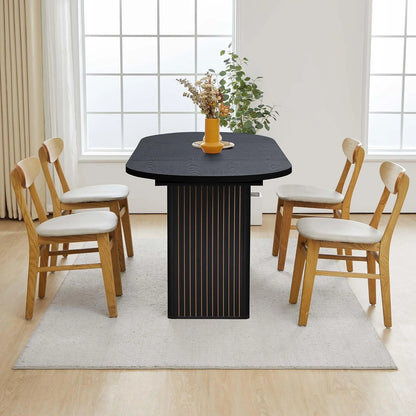 Rustic Black 71" Oval Dining Table | Meeting & Reception Table