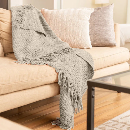 Chenille Hand Woven Throw Blanket