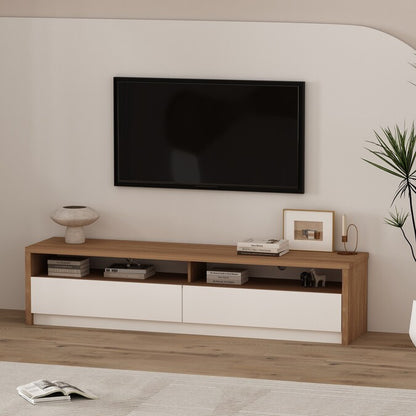 Modern/Contemporary White 70-In W TV Stand ( Accommodates Tvs up to 55-In )