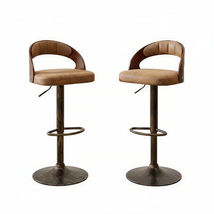 Bentwood Back Swivel Bar Stool