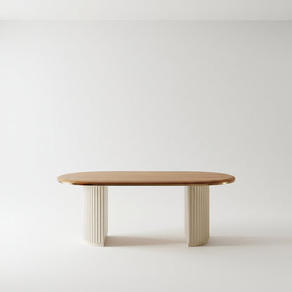 71" Mid Century Wood Rectangular Dining Table for 6