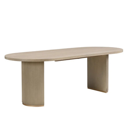 Krisslyn Oval Wood Dining Table with Double Pedestal Base