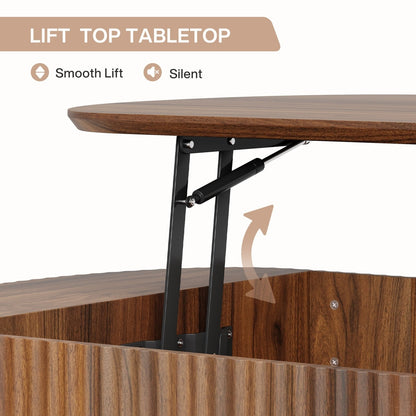 47.2-Inch Lift Top Coffee Table with Hidden Storage Compartment