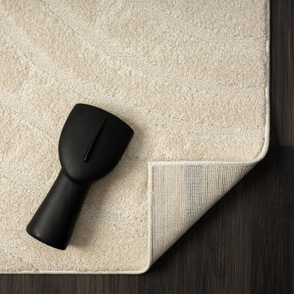 Modern Geometric Wave Cream 8X10 Area Rug, Stain Resistant Carpet