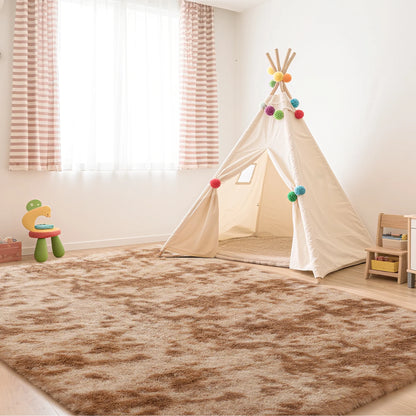 8Ft X 10Ft Area Rugs, Soft Fluffy Area Rugs Floor Mat Floor Rugs for Living Room Bedroom Modern Decor Carpet, Camel