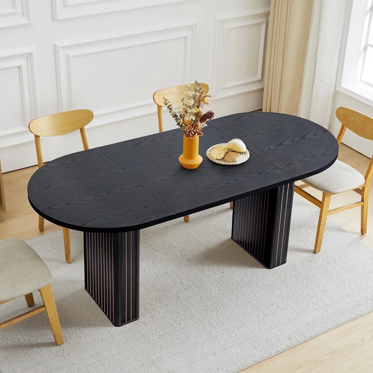 Rustic Black 71" Oval Dining Table | Meeting & Reception Table