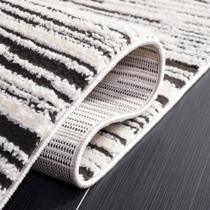 Melody Modern Area Rug, Ivory/Black, 8' X 10'