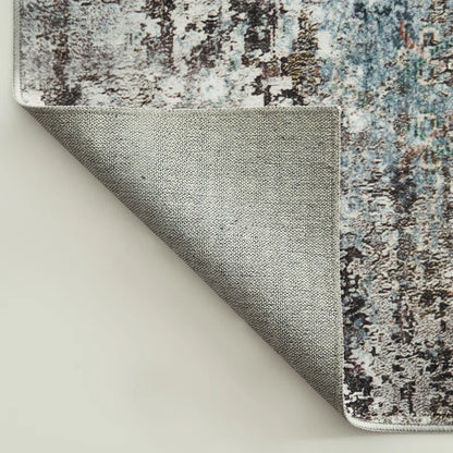 Vintage Distressed Teal Non-Slip Washable Area Rug