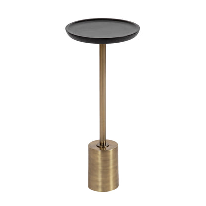 Round Wood and Metal Drink Table