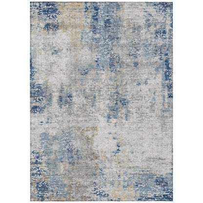 Chantille Indoor/Outdoor Transitional Modern Blue Washable Rectangle Rug, 8' X 10'