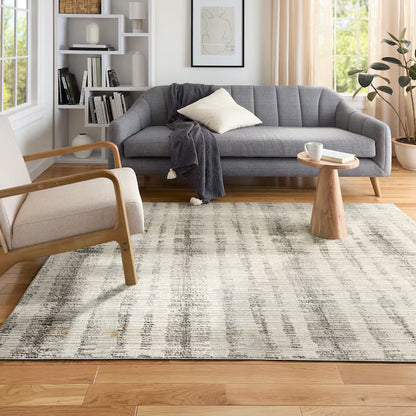 Ambrose 8 X 10 (Ft) Loomed Polyester/Polypropylene Beige Gray Rectangular Indoor Spot Clean Only Pet Friendly Area Rug
