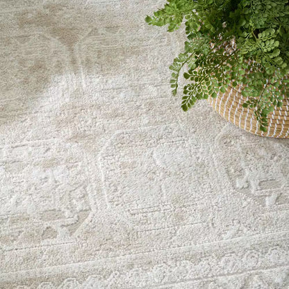Dekor Ivory Beige 8 Ft. X 10 Ft. Geometric Traditional Area Rug