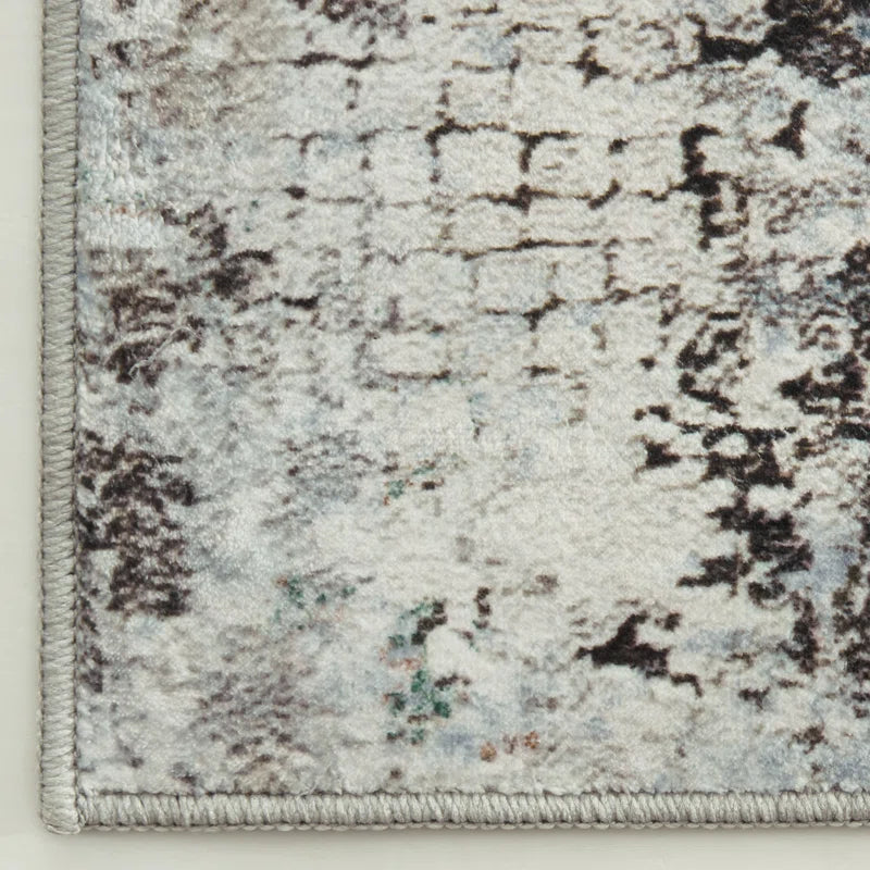 Vintage Distressed Teal Non-Slip Washable Area Rug