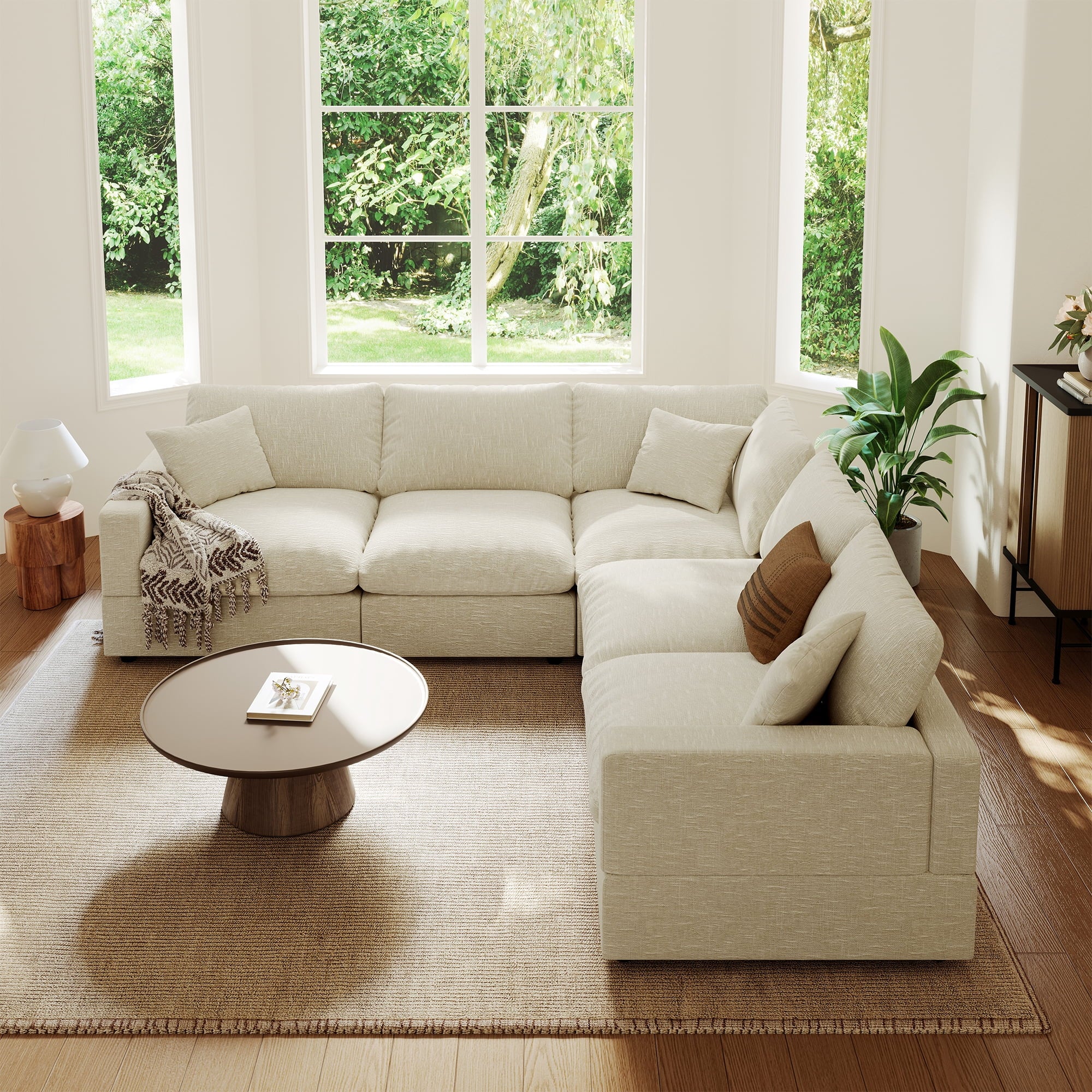 95.4" Modular Cloud Sectional | 5-Seat L-Shape Sofa