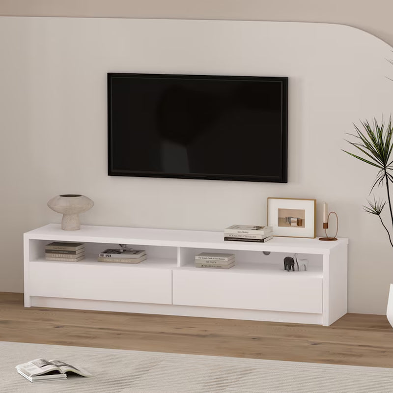 Modern/Contemporary White 70-In W TV Stand ( Accommodates Tvs up to 55-In )