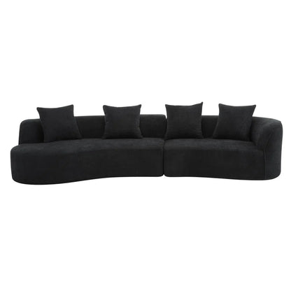 Hession Boneless 126" Modern Compression Curved Sectional Sofa