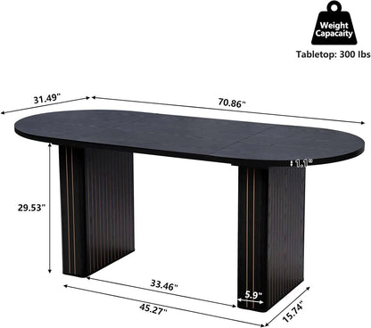 Rustic Black 71" Oval Dining Table | Meeting & Reception Table