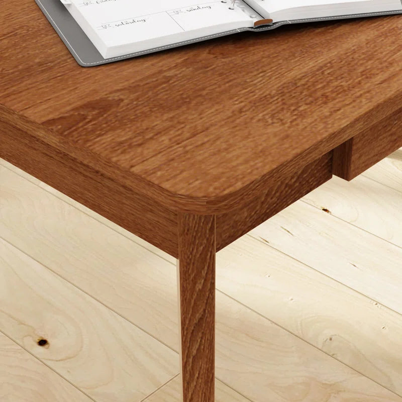 Caidence 2-Drawer Writing Desk with Solid Wood Legs