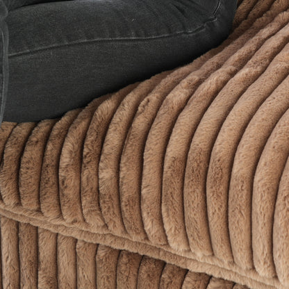 4-Seat Brown Plush Cloud Sofa | Deep Seat Modular U-Shape