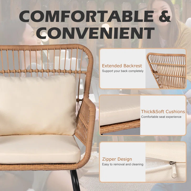 Dawna 2 - Person Patio Conversation Set with Cushions