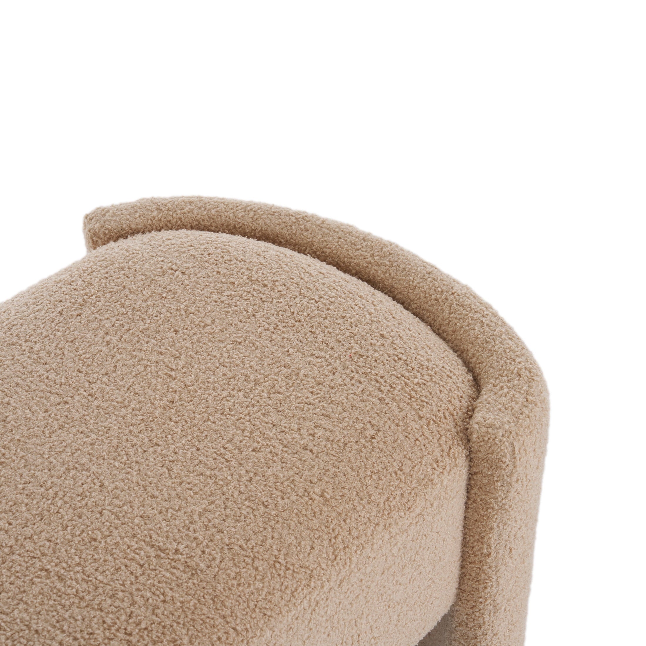 Generic Modern Long Ottoman with Wooden Frame and Polyester Upholstery, Light Camel