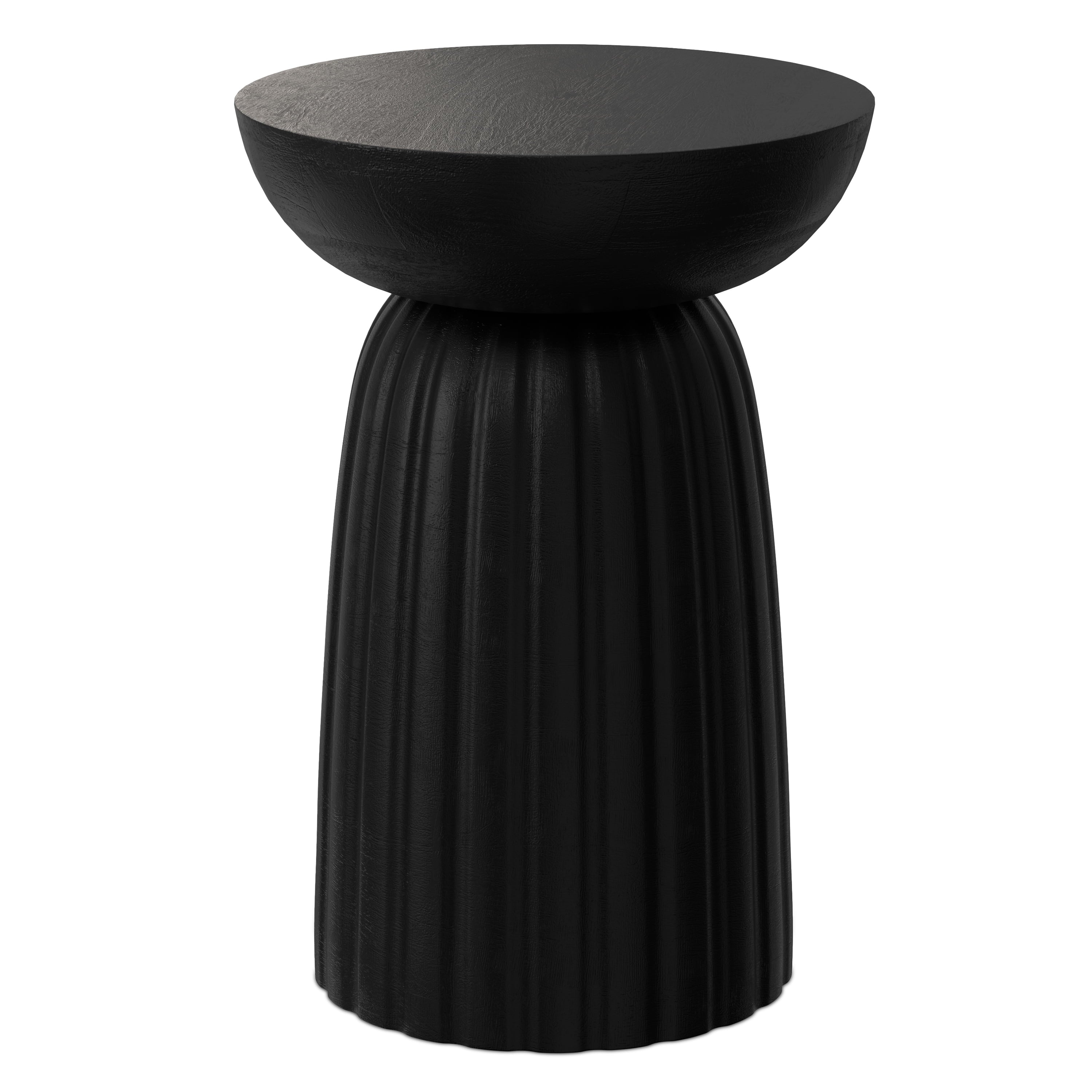 Solid Mango Contemporary Stripe Accent Table in Black
