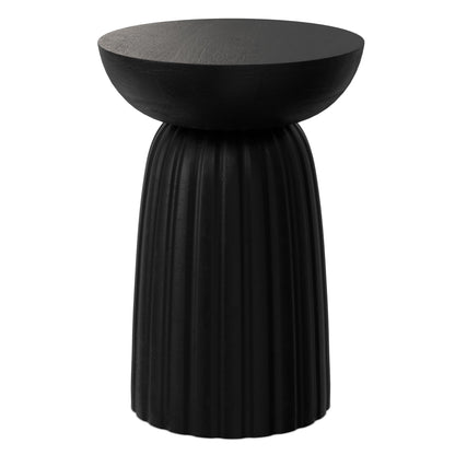 Solid Mango Contemporary Stripe Accent Table in Black