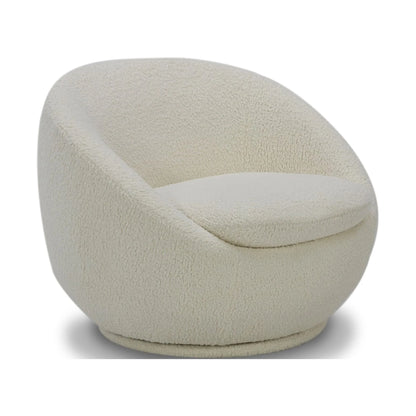 Mira Swivel Accent Chair, Cream Shearling