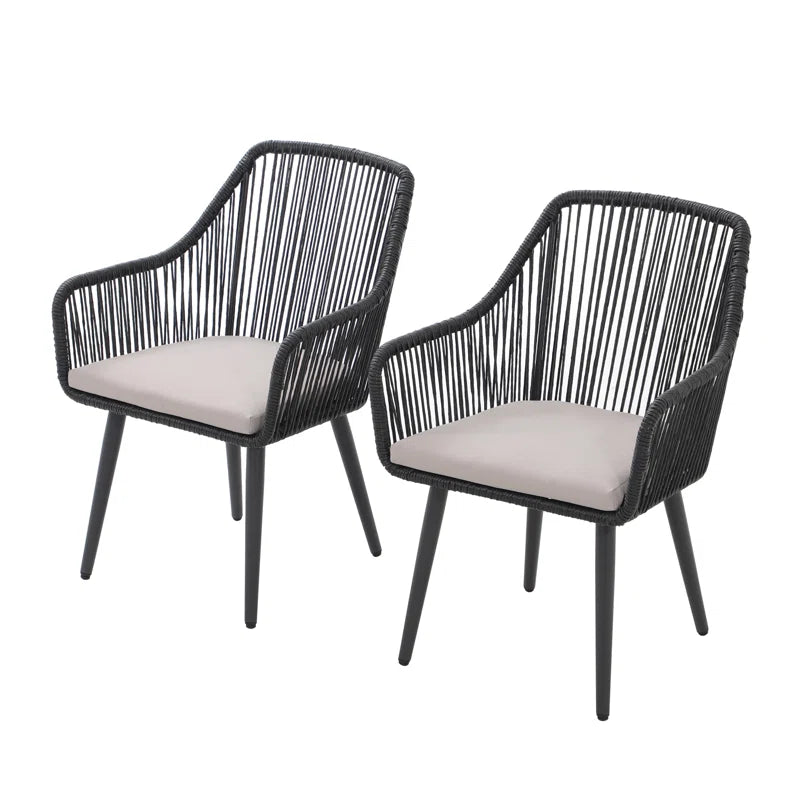 Cassil Premium All-Weather Wicker Outdoor Dining Armchair with Cushion