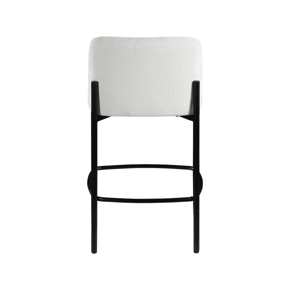 Cream Chenille Fabric Stool (Set of 2)