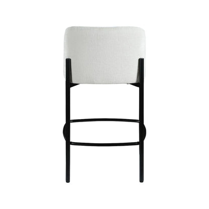 Cream Chenille Fabric Stool (Set of 2)