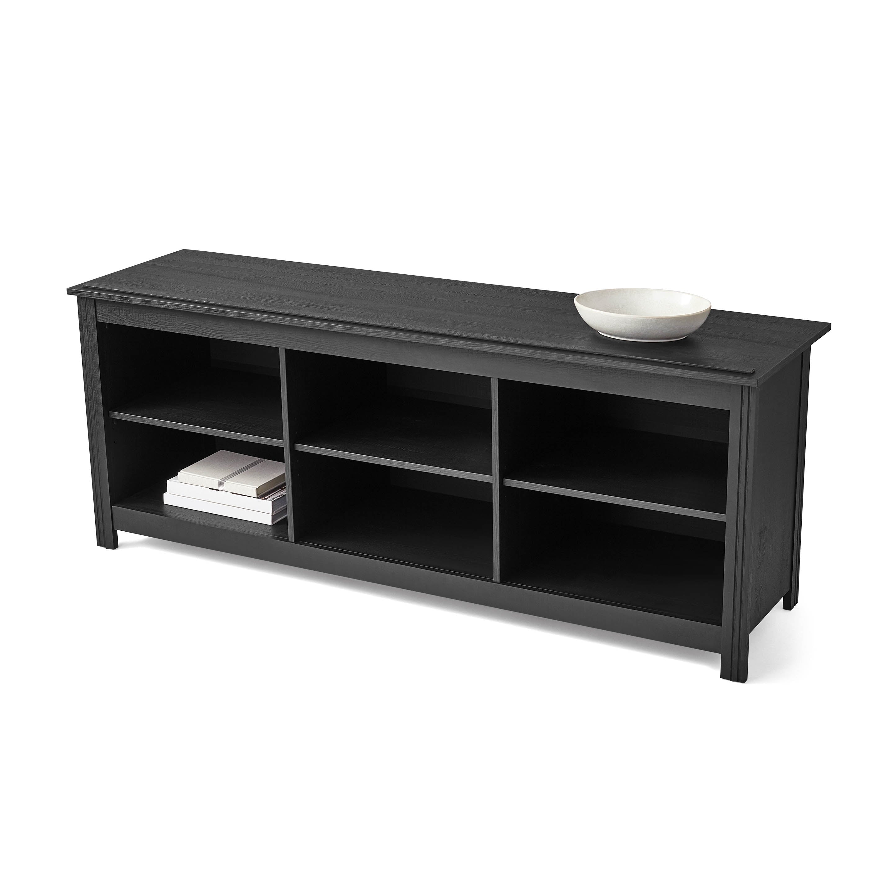 Adjustable Shelf TV Stand for Tvs up to 70", Black Finish