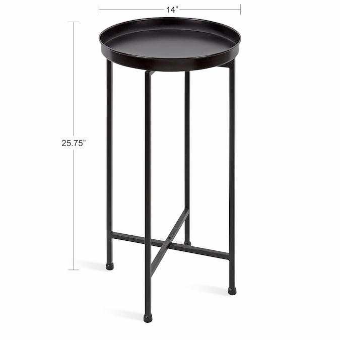 Celia 13.75-In W X 25.75-In H Black Metal round Modern End Table