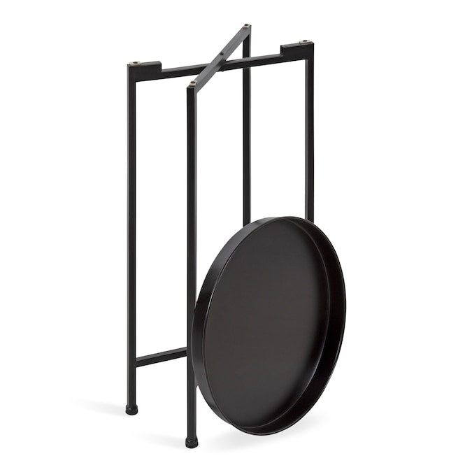 Celia 13.75-In W X 25.75-In H Black Metal round Modern End Table