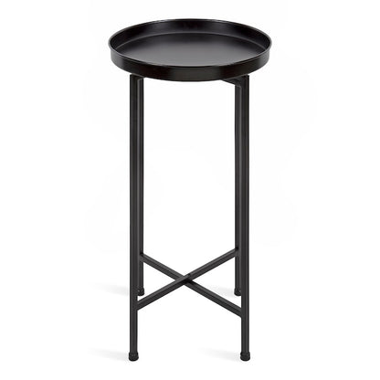 Celia 13.75-In W X 25.75-In H Black Metal round Modern End Table
