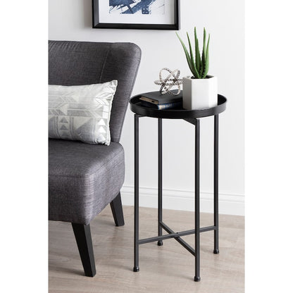 Celia 13.75-In W X 25.75-In H Black Metal round Modern End Table