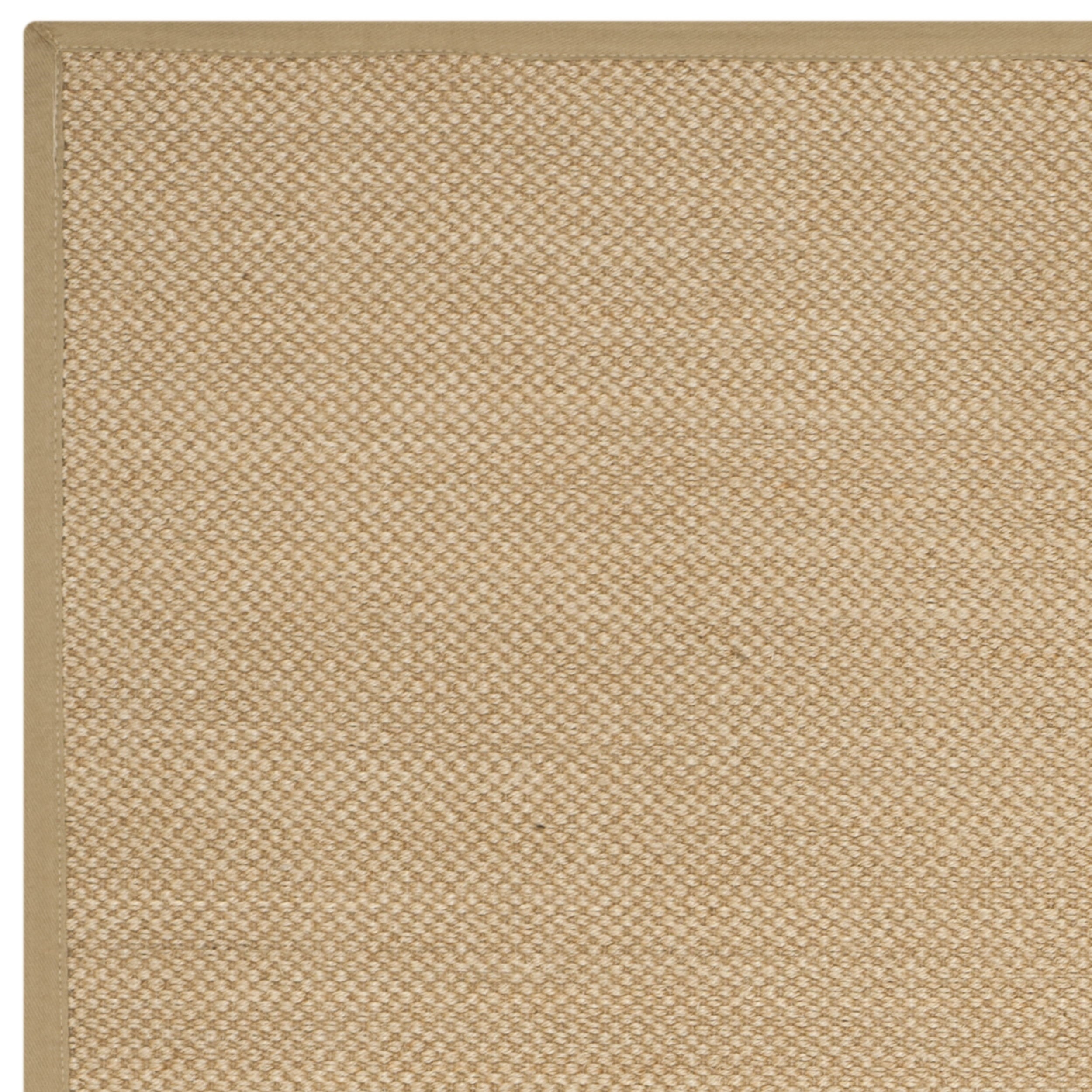 Natural Fiber Border Seagrass Area Rug, Maize/Linen, 10' X 14'