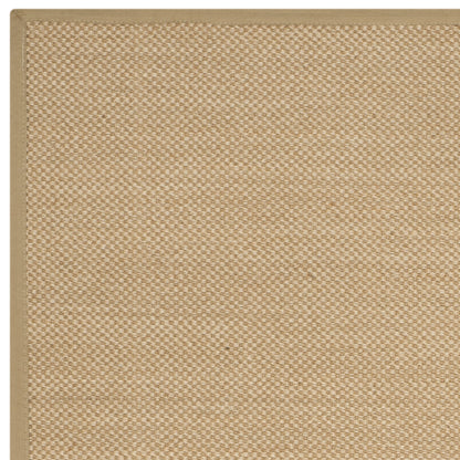 Natural Fiber Border Seagrass Area Rug, Maize/Linen, 10' X 14'