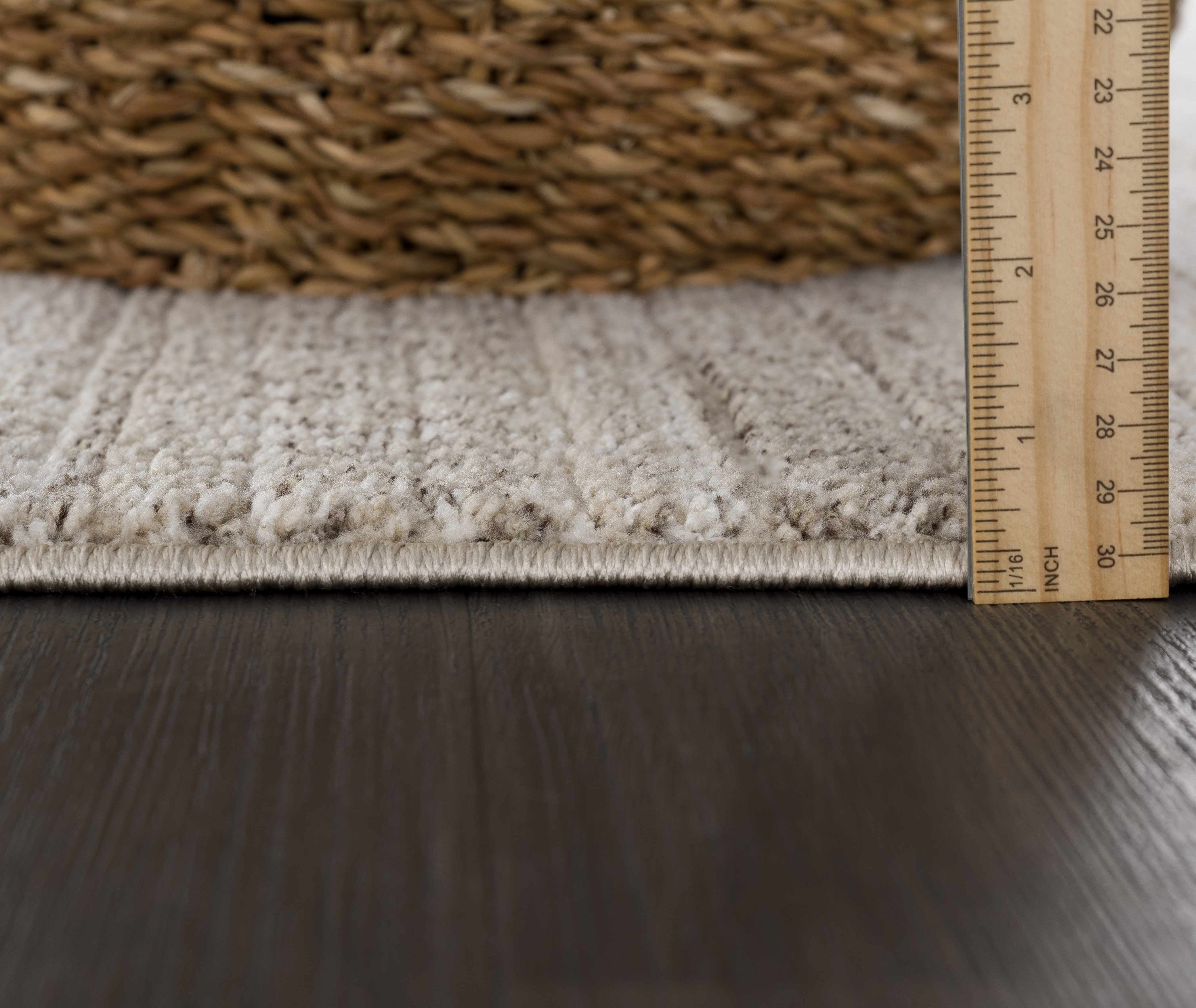 Casablanca Collection Living Room Bedroom Area Rug - Cozy Moroccan Farmhouse Carpet - Brown, Beige - 6'7" X 9'