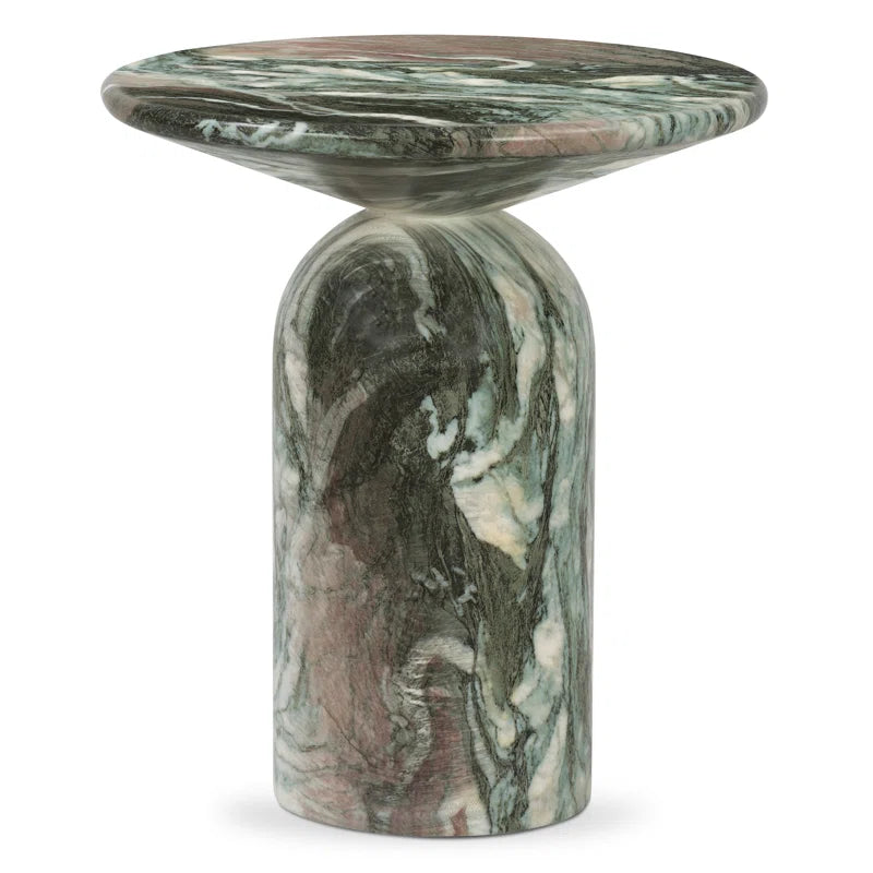 Hommeco End Table with Marble Finish