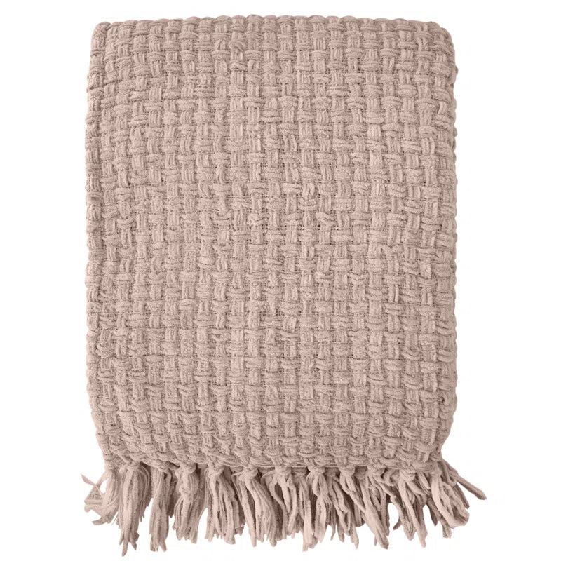 Chenille Hand Woven Throw Blanket