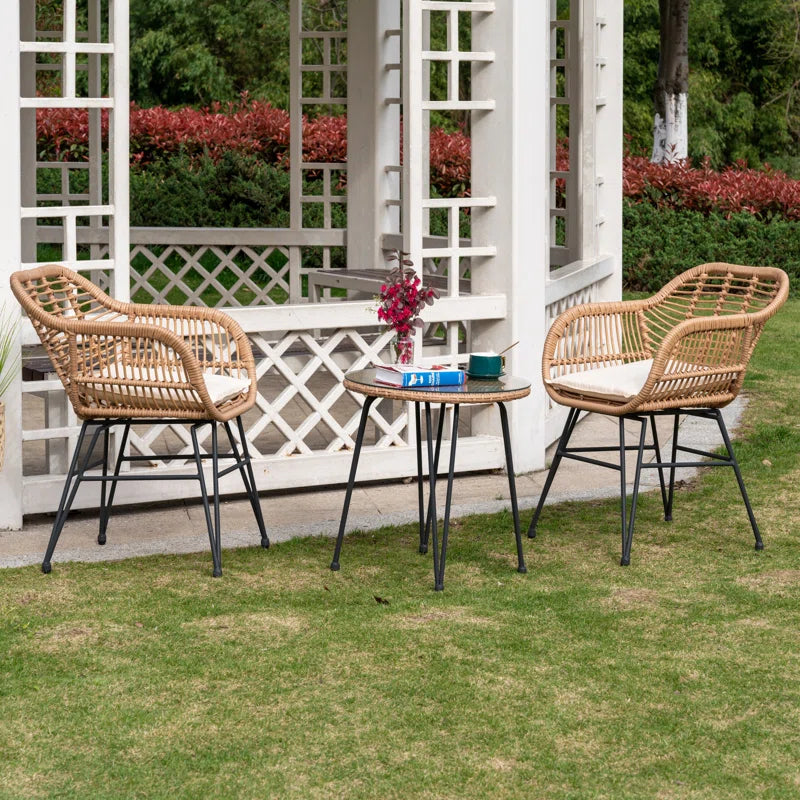 Virgie 2 - Person Patio Conversation Set with Cushions