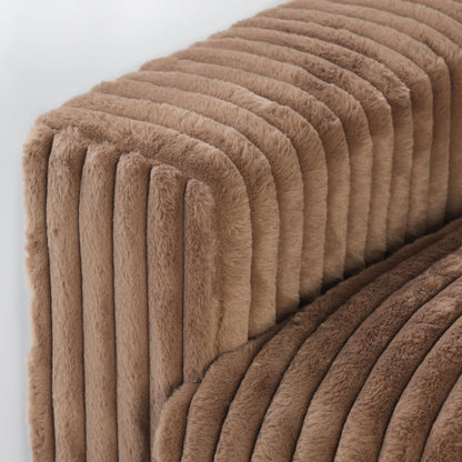 4-Seat Brown Plush Cloud Sofa | Deep Seat Modular U-Shape