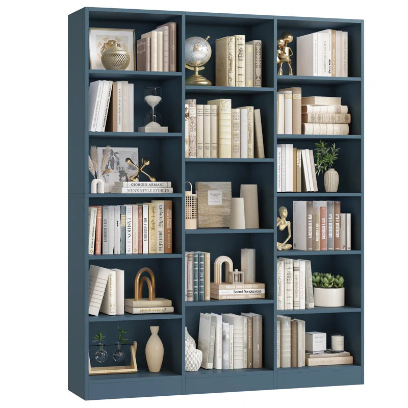 Wakil 74"H X 59"W 6-Tier Large Wood Storage Bookcase