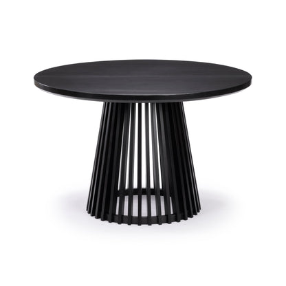 48" Lido round Dining Table, Solid Wood Minimalist Kitchen Table for 4, Black