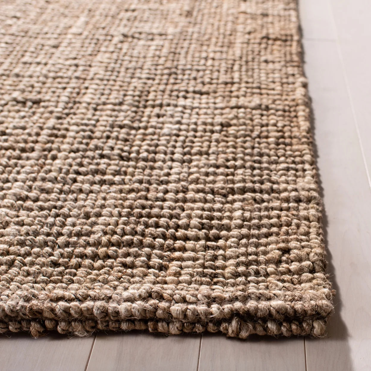 Natural Fiber Christabella Solid Jute Area Rug, Grey, 6' X 9'